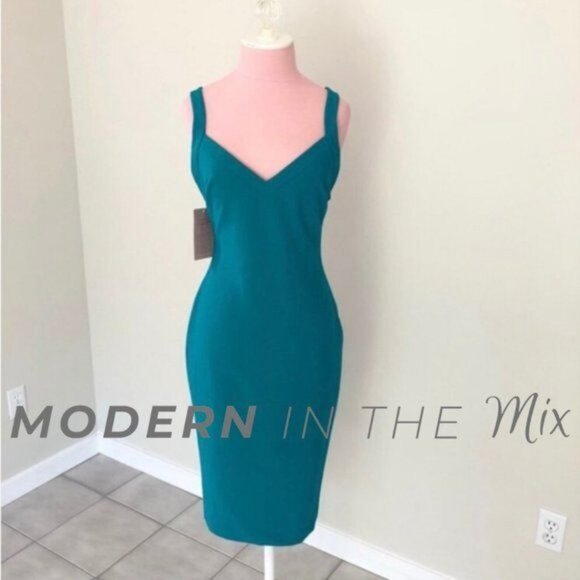 BHLDN Likely Alex Dress in Harbor Blue Green Size 4 NWT - Picture 4 of 8